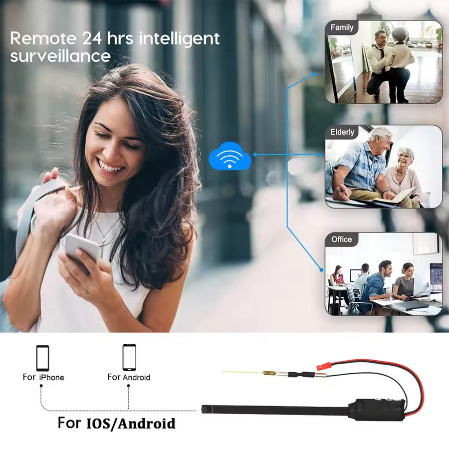 Virwir Mini WiFi Kamera 1080P HD Video Recorder mit Bewegungserkennung und Remote View in Schwarz - Bild 3