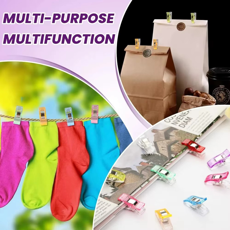 50 oder 100 Stück Mehrfarbige Kunststoff-Quiltclips für Näh- und Patchwork-Arbeiten - Bild 3