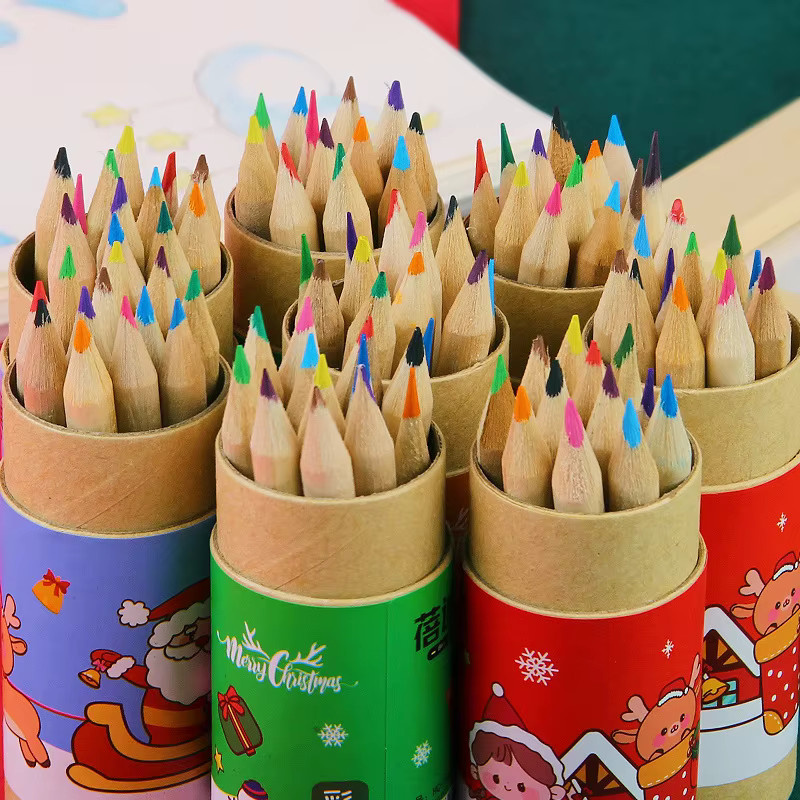 12-Farben-Cartoon-Buntstifte-Set in Mehrfarben für die Schule und zum Zeichnen - Bild 3