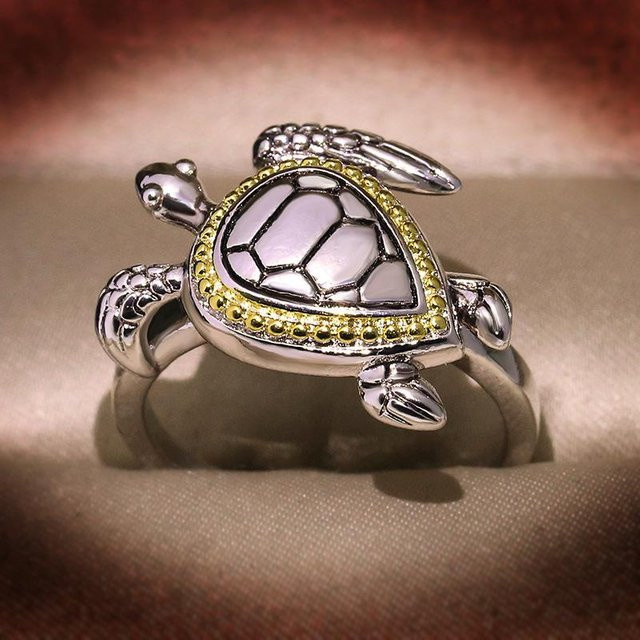 Lucky Star Jewelry Schildkröten Ring, 925 Silber, Zirkonia, Unisex - Bild 1