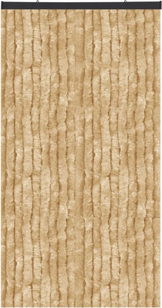 Arsvita Flauschvorhang Beige mit Unistreifen, Thermovorhang blickdicht, B/H: 100 x 200 cm