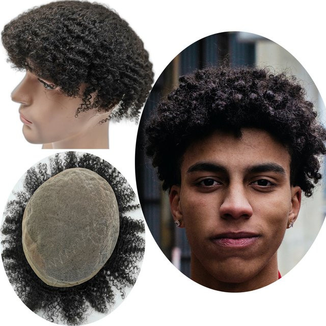 Nlw Afro Curl Toupet für Herren, 8mm, Full Lace Haarsystem - Bild 1