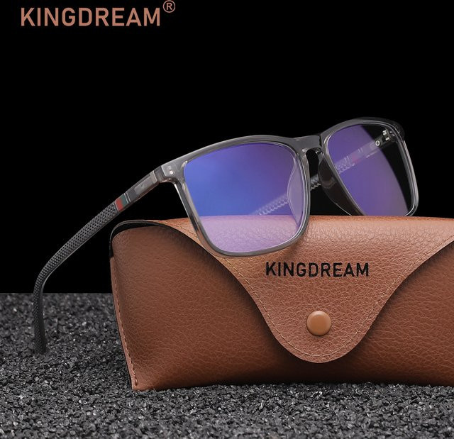 KINGDREAM Korrektionsbrille, Vollrand, rechteckig, Kunststoff, Schwarz, Unisex, Blaulichtfilter - Bild 1