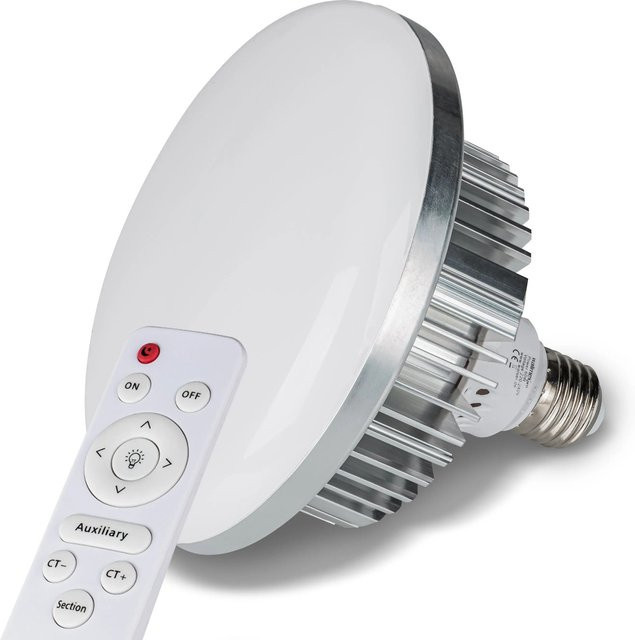 Walimex Pro Bi Color LED Lampe 60W mit E27 Sockel, dimmbar und mit Fernbedienung, Farbe Weiß - Bild 1