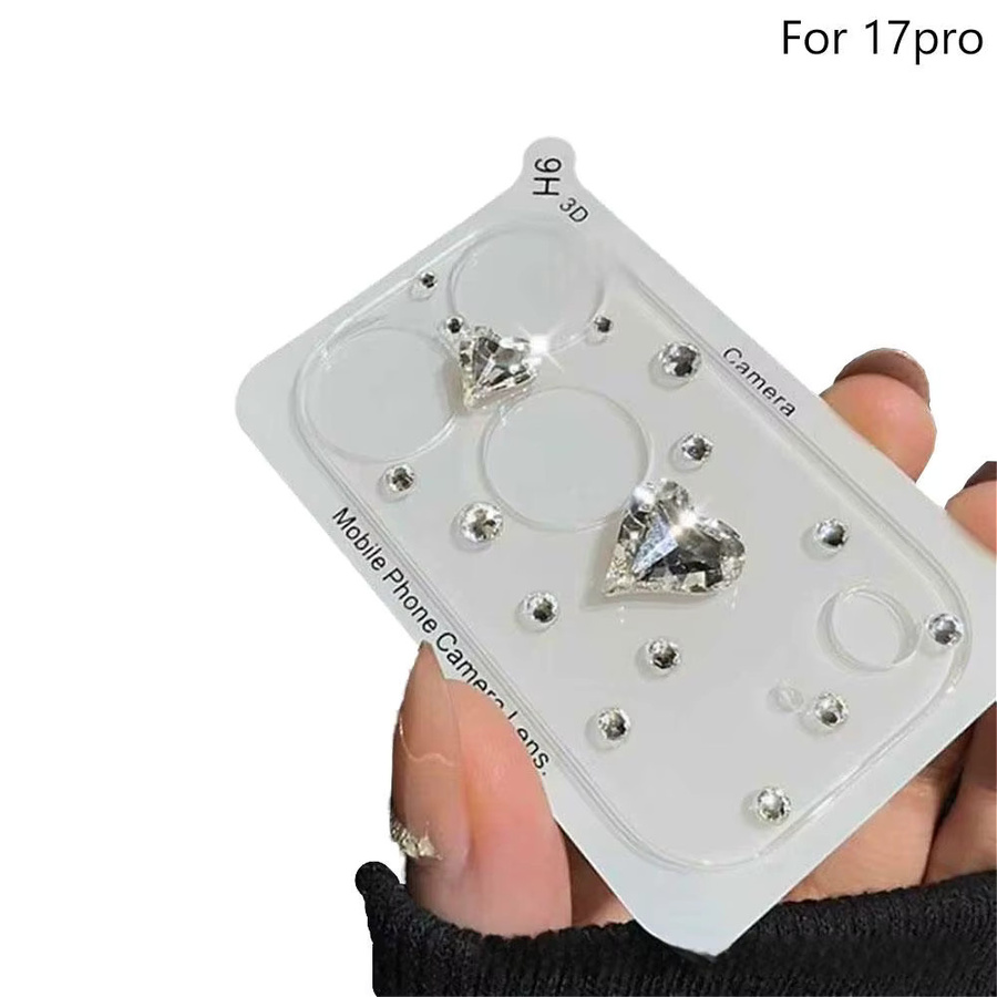 Transparente Handyfolie mit Herz-Design und Diamant-Linsenschutz für iPhone 17 Pro Max und iPhone 17 Pro - Bild 4