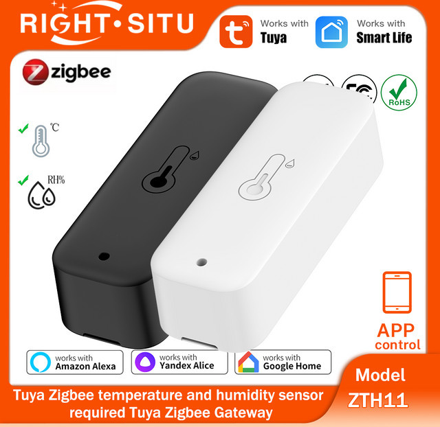 Tuya Zigbee Temperatur- und Feuchtigkeitssensor IP65 Wasserdichtes Hygrometer Thermometer in Weiß für Outdoor mit Yandex und Alexa Unterstützung - Bild 1