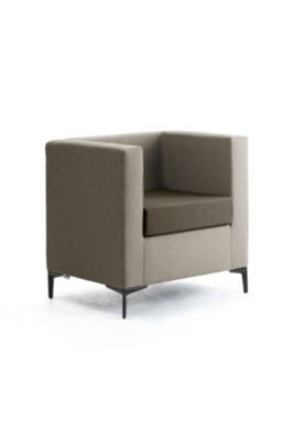 Leyform Sessel mit Armlehnen in modernem Design, Stoffbezug in Blau, Grau und Braun, B/T/H: 72 x 60 x 73 cm - Bild 1