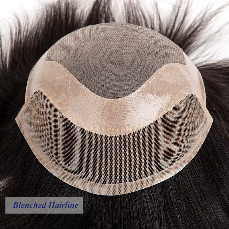 EHairc Toupet Männer, Lace Front & Mono Top, 100 % Echthaar, Herren - Bild 3