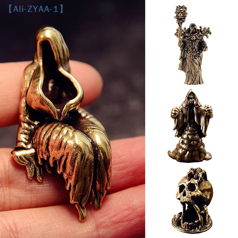 JETTING Vintage Geistergöttin Statue aus Kupfer als Skelett Magier Figur für Halloween Deko und Tabletop Ornament - Bild 2