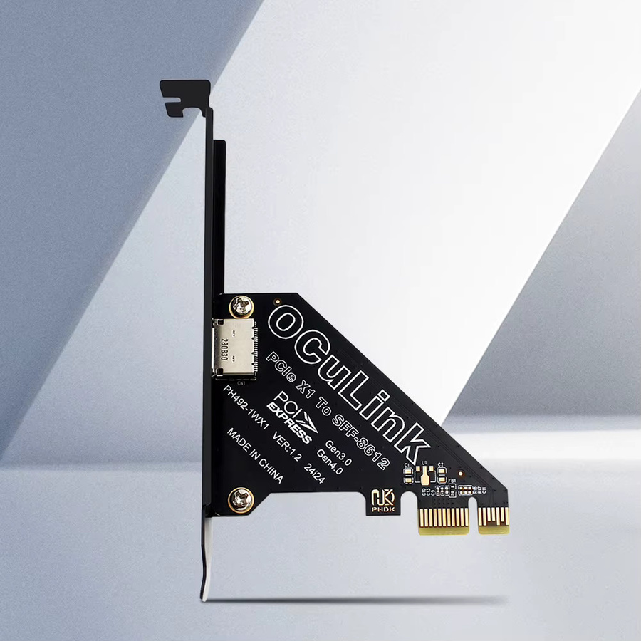 VODOOL PCIe zu SFF-8611 & SFF-8612 Oculink Adapterkarte für SSD, Schwarz - Bild 2