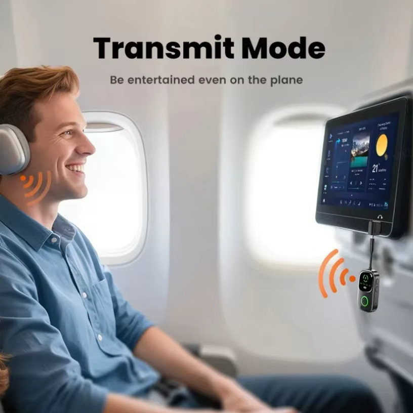 VIKEFON Bluetooth 5.4 Audio-Empfänger und Sender in Schwarz mit 3,5-mm-Klinkenanschluss für Fernseher, Kopfhörer und Autos - Bild 2