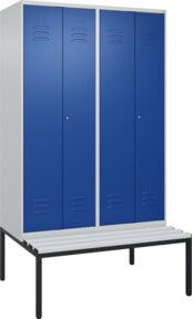 C+P PSA Doppel-Spind Classic PLUS Sitzbank mit 4 Abteilen, Kunststoff-Sitzfläche, B/T/H: 212 x 120 x 81,5 cm - Bild 1