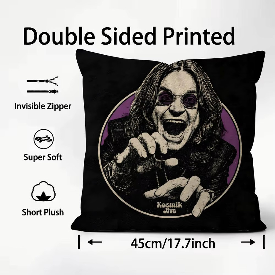 Singer Kissenbezug Ozzy Osbourne, quadratisch, Schwarz, 30 x 30 cm - Bild 4