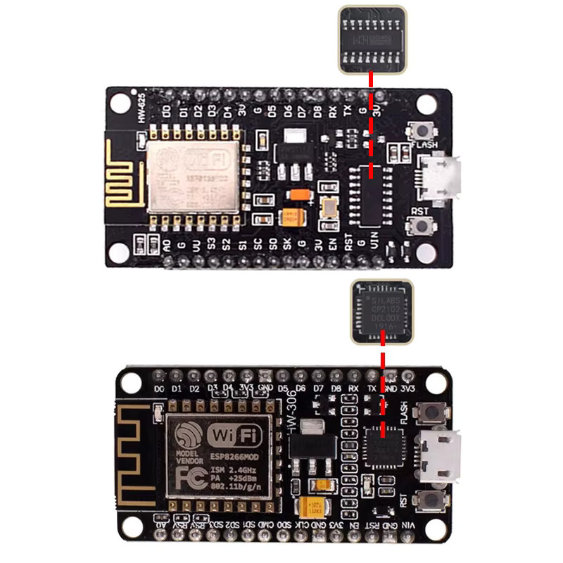 Si Tai&SH NodeMCU V3 V2 ESP8266 ESP-12E WiFi Internet der Dinge Entwicklungsboard mit CH340/CP2102/CH9102X Modul in Schwarz - Bild 3