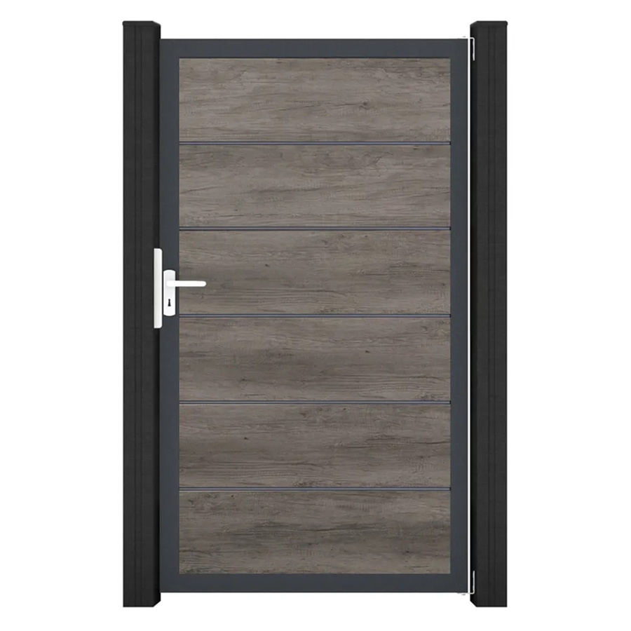 GroJa Tor Basicline Premium 1-flg. Monument Oak Rahmen DB703, Breite: 100 cm, Höhe: 180 cm - Bild 2