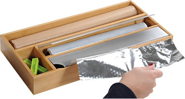 Kesper Folienspender aus Bambus in Natur Braun, B/H/L: 19 x 42 x 5,4 cm - Bild 1