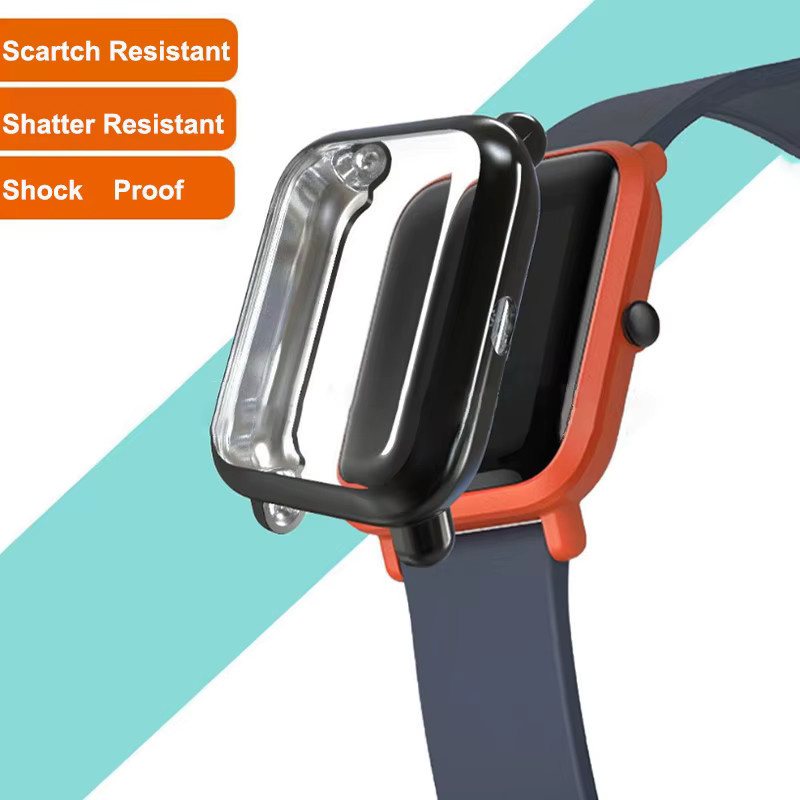 JLGroppod Schutzhülle für Amazfit GTS 2 3 4 Mini Bip 3 5 S Lite, Silikon, transparent, Unisex - Bild 4