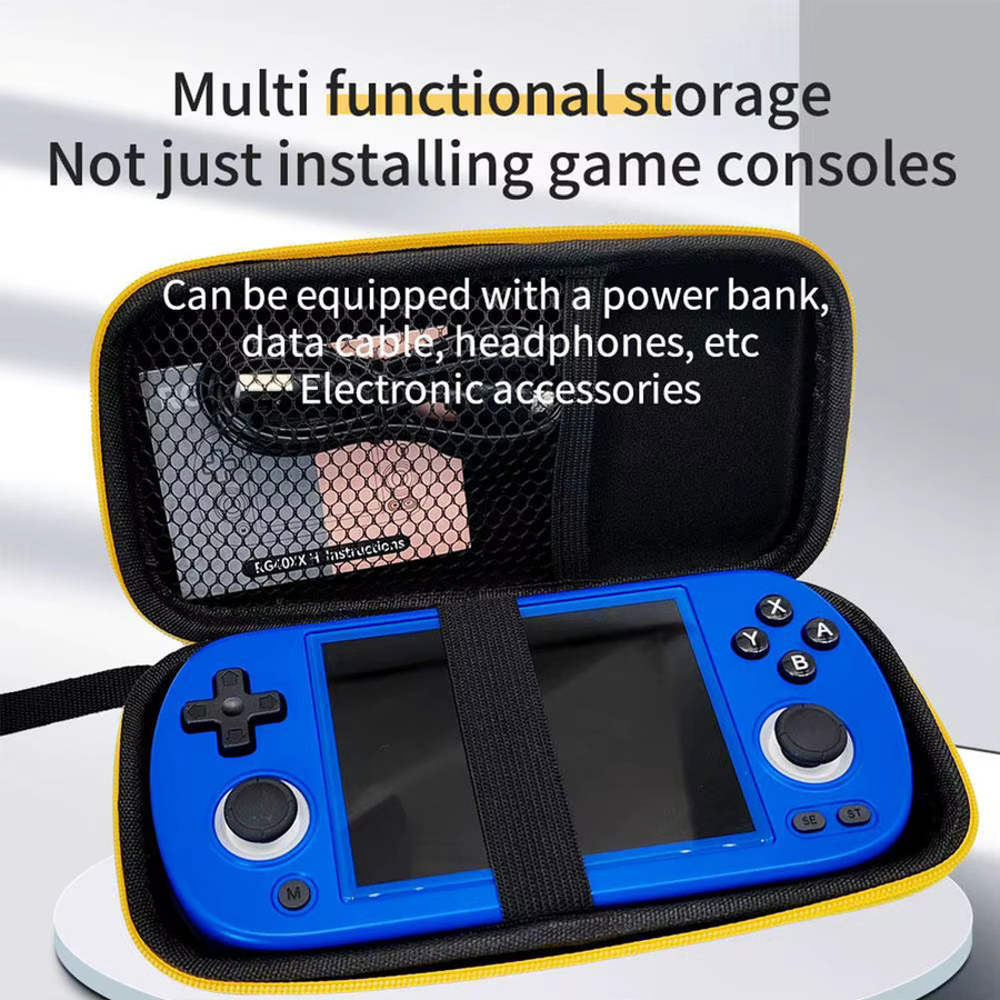 Anbernic EVA Aufbewahrungstasche für RG405M und RG40XX H-Serie Handheld-Spielekonsolen, wasserdicht und stoßfest, Schwarz/Gelb - Bild 3
