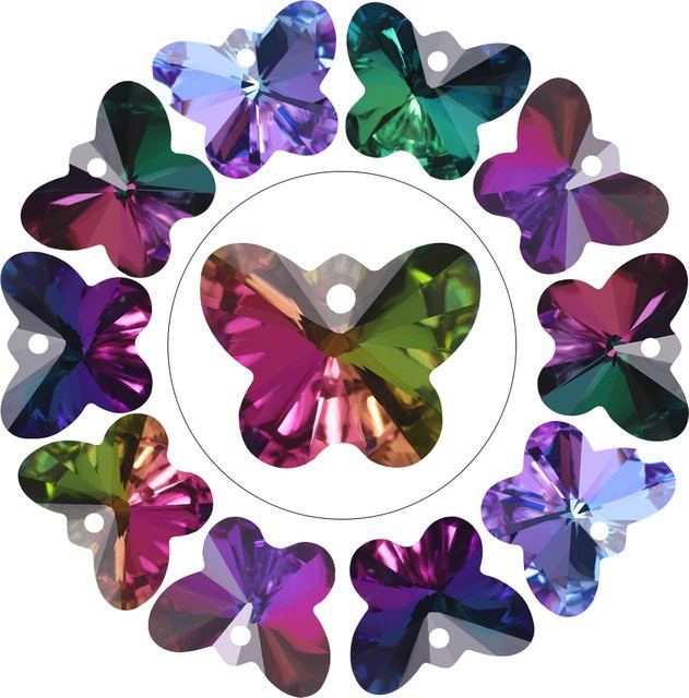 YUANZHIRUN Schmetterling Anhänger, Perle, Kristall, Glas, Damen - Bild 1