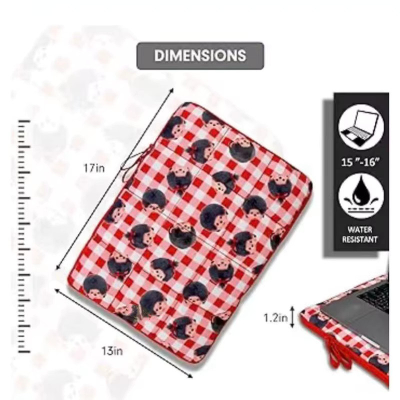Munchki Red Grid wasserdichte tragbare Outdoor-Aufbewahrungstasche für Laptops und iPads in Rot - Bild 2