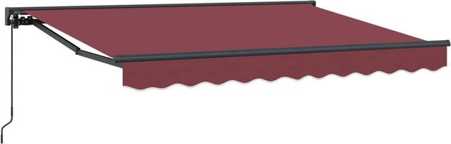 vidaXL Manuell Einziehbare Markise Bordeauxrot B: 350 cm, T: 200 cm - Bild 1