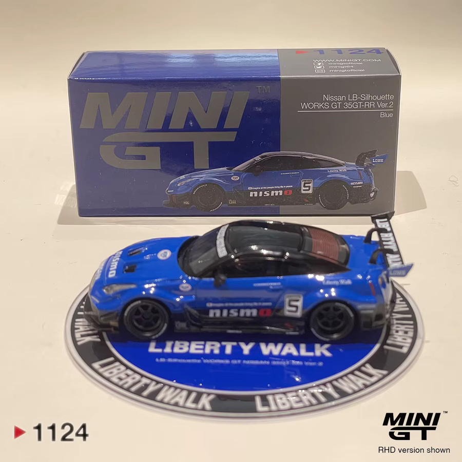 MINIGT LBWK LB Silhouette WORKS GT NISSAN 35 GT RR Ver.2, Druckgussautomodell, 1:64, Blau, ab 14 Jahren - Bild 4