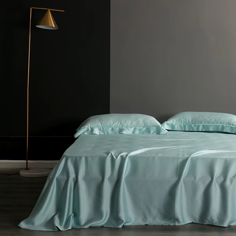 Luxuriöses Seidenbettwäsche-Set von CHA YU PAI mit Bettbezug, Kissenbezügen und flachem Laken in schlichtem Design, Breite: 140 cm, Länge: 200 cm - Bild 2