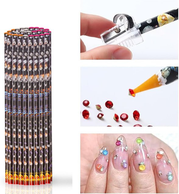 JEARLYU Nagelrhinestone-Applikatoren, 5 Stück, Weiß - Bild 1