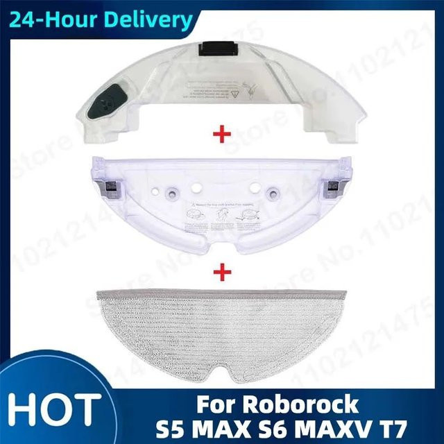 Roborock Ersatzteil Wassertank und Mopp-Halterung für S5 Max S50 Max S55 Max S6 MaxV T7, transparent, Kunststoff - Bild 1