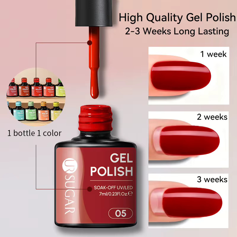 UR SUGAR Cherry Red Gel-Nagellack, Weinrot, 7 ml - Bild 4