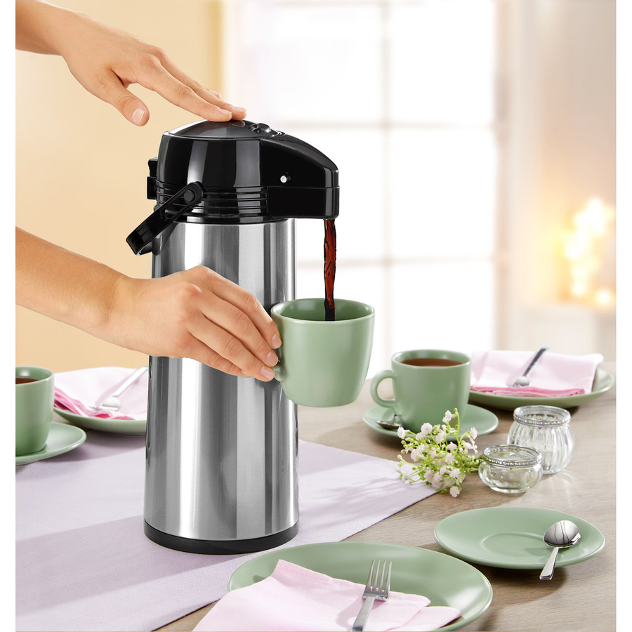Genialo Pump-Isolierkanne aus Edelstahl in Silber, 1,6 l - Bild 2