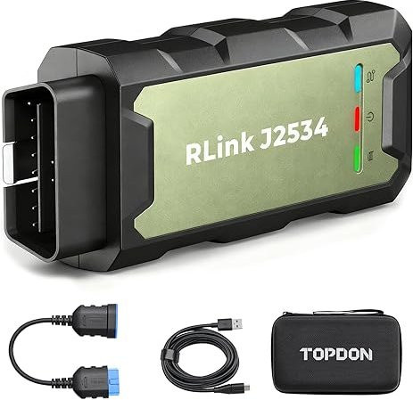 TOPDON RLink J2534 lite Pass-Thru-Gerät in Schwarz, professionelles ECU-Reprogrammierungswerkzeug mit Unterstützung für D-PDU, RP1210, CAN-FD und DoIP - Bild 1