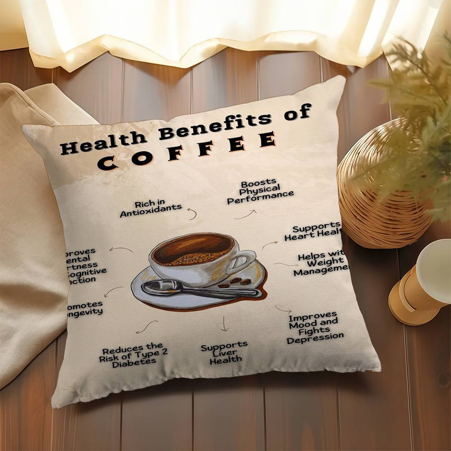 Kaffee Guide Anime Kissenbezug aus Peach Skin für Sofa und Bett, Multicolor, B/T/H: 18 x 18 x 18 cm - Bild 2