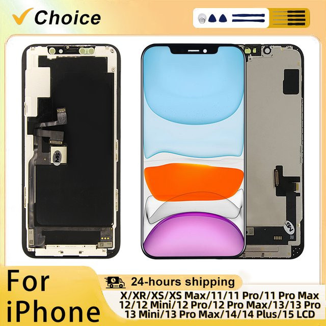 Incell LCD-Display mit Touchscreen-Digitizer-Einheit in Schwarz als Ersatz für Apple iPhone XS, 11, 12, 13 Mini, 14, 15, 16 Plus, 17 Pro Max sowie X und XR - Bild 1