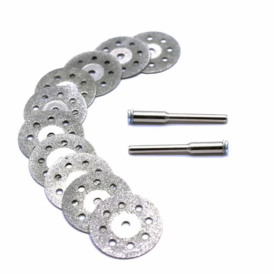 Diamant-Trennscheiben-Set für Dremel Rotationswerkzeuge mit Dorn, silberne Kreissägeblätter zum Trennen von Metall, Durchmesser: 22 mm - Bild 4