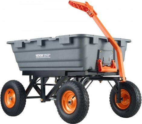 VEVOR Poly Garden Dump Cart Mehrzweck-Transportwagen aus Stahl und Kunststoff in Grau mit 33 cm Reifen und 680 kg Tragfähigkeit - Bild 1