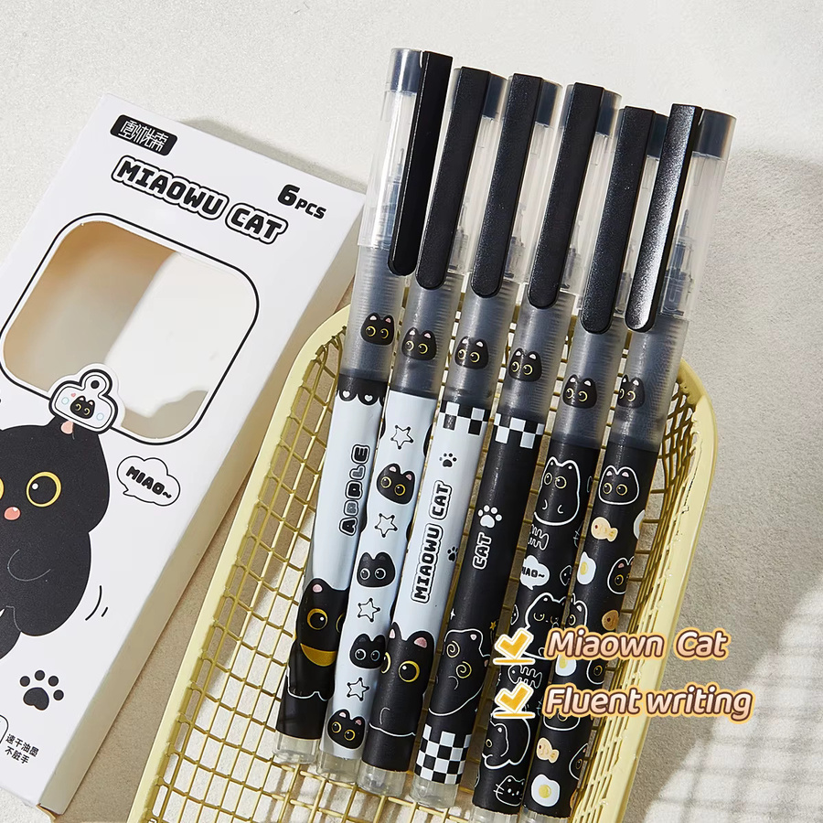 6 Stück Flüssiggelstifte mit Katzenmotiv in Multicolour, schnell trocknend und lichtbeständig - Bild 4
