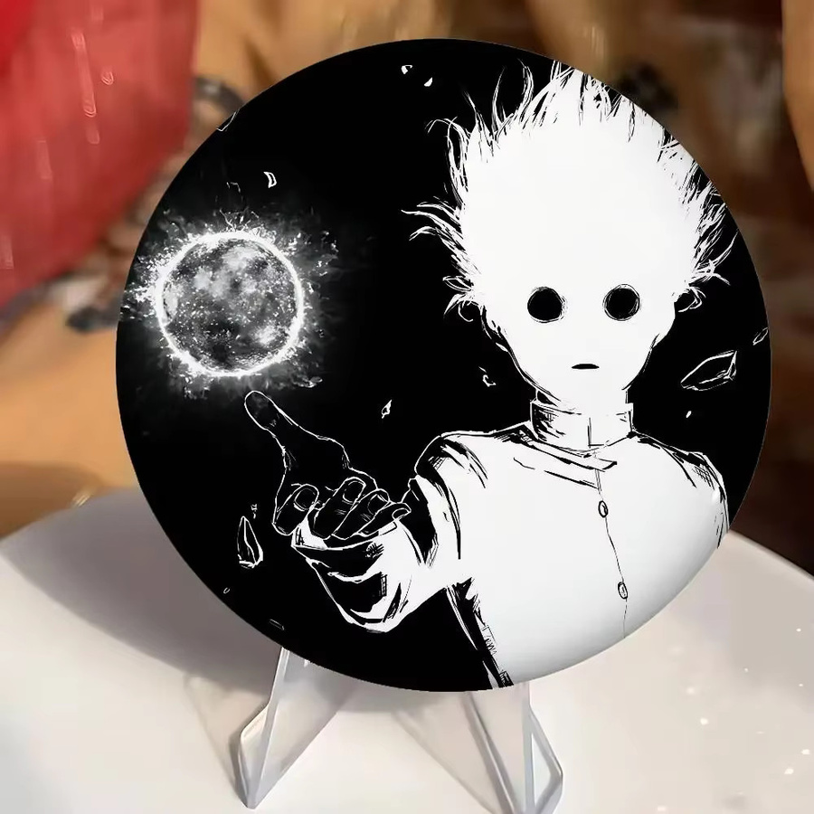 Kayou Anstecknadel, Anime M-Mob Psycho 100, schwarz-weiß, Blech - Bild 3