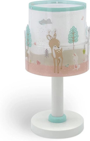 Dalber Kinder Nachttischlampe LED Hirsch in Pink und Transparent für das Kinderzimmer
