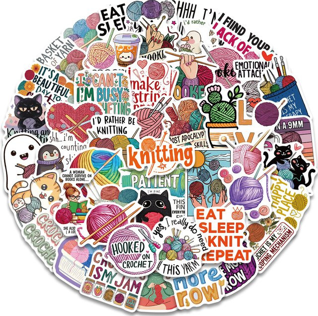 Cartoon-Webkunst-Aufkleber-Set, Tiere, 50-teiliges Set, Bunt / Mehrfarbig - Bild 1