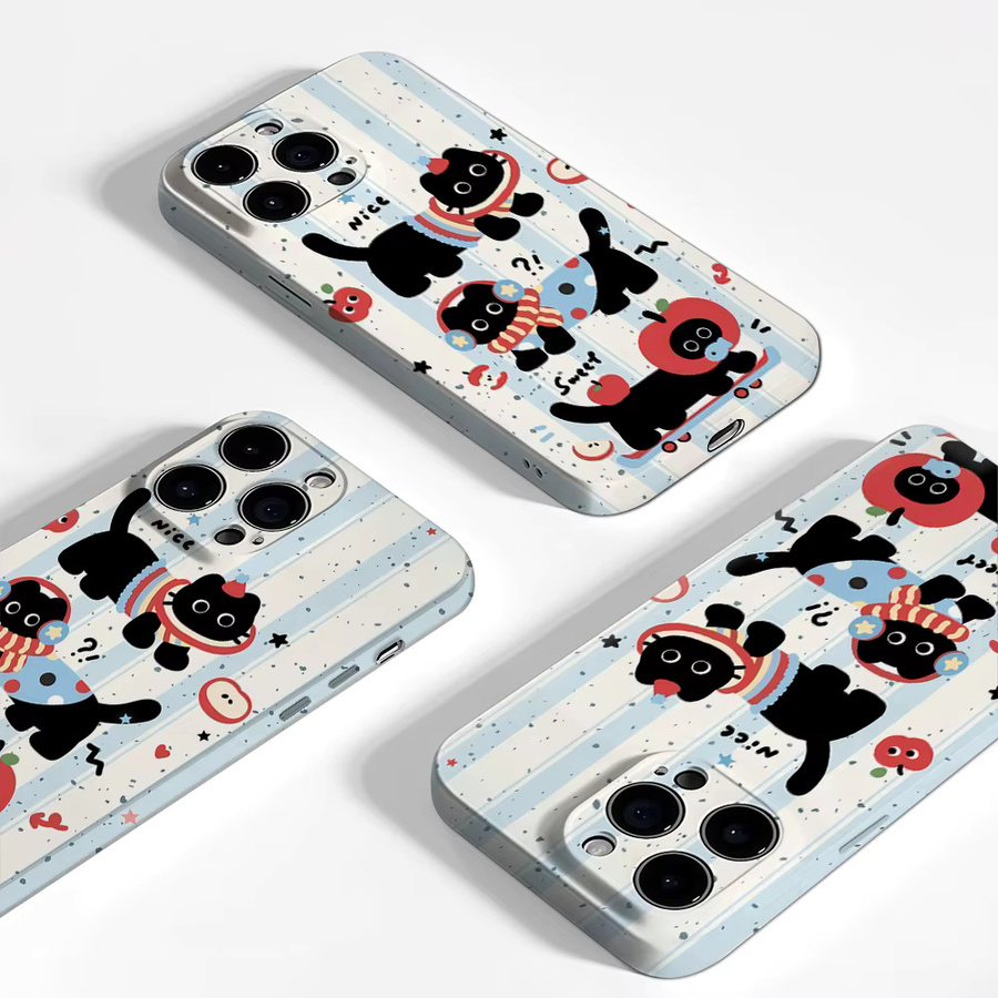 Potdemiel Handyhülle mit schwarzem Katzenmotiv für iPhone 17 16 15 14 13 Pro Max Plus, magnetisch und robust in Schwarz und Multicolour - Bild 2