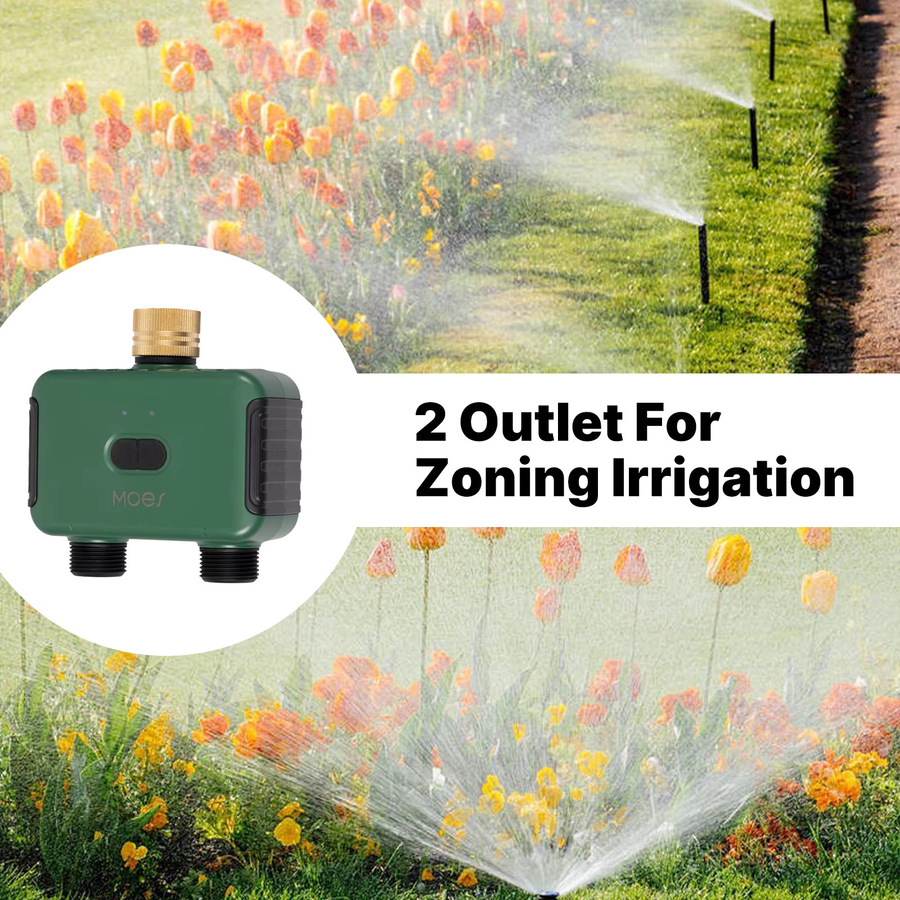 MOES Smart ZigBee Wasserzeitschaltuhr mit Messinganschluss und Filter, programmierbare Sprinklersteuerung in Grün, kompatibel mit Tuya, Alexa und Google, 1/2 Zoll - Bild 6