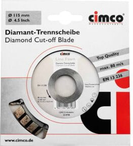 Cimco Diamanttrennscheibe für Stein und Beton in Silber, Durchmesser: 125 mm - Bild 1