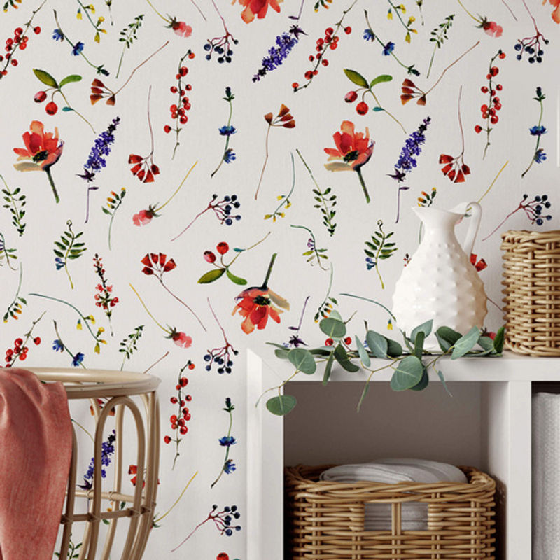 K&L Wall Art Vliestapete Vintage Hagebutte und Johannisbeeren, mehrfarbig, matt - Bild 2