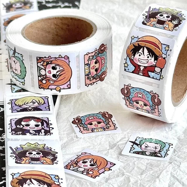 500 Stück One Piece Bandai Dekorative Aufkleber in Multicolour für Umschläge und Geschenke - Bild 1