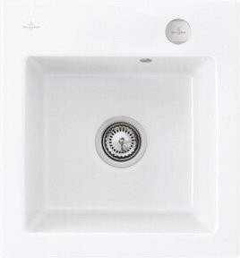 Villeroy & Boch Subway 45 XS Flat bündige Keramikspüle mit Ablaufgarnitur und Exzenter in Snow White - Bild 1