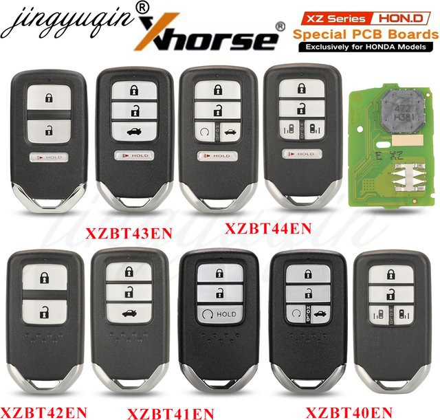 XHORSE VVDI Fernbedienungsschlüssel XZBT44EN XZBT43EN XZBT42EN XZBT41EN XZBT40EN in Schwarz für Honda Civic, Accord, CRV, Ridgeline und Odyssey - Bild 1