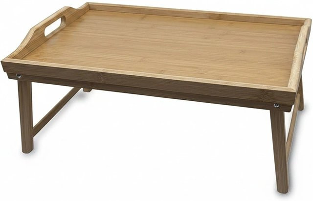 Relaxdays Betttablett aus Bambus in Braun, klappbar, B/T/H: 50 x 30 x 20 cm - Bild 1