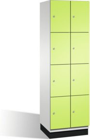 C+P Fächerschrank Cambio auf Sockel mit 8 Fächern, Farbe: Korpus Lichtgrau und Front Grün, H: 195,0 cm, B: 60,0 cm, T: 52,5 cm - Bild 1