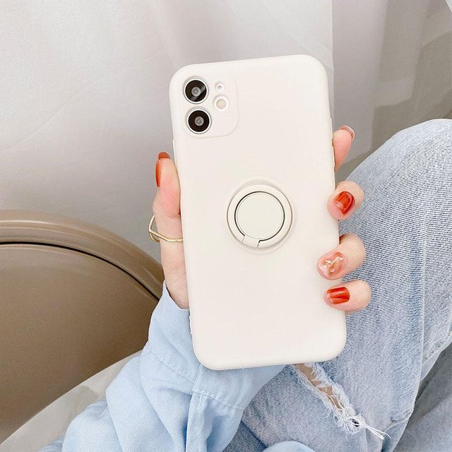 Samsung Handyhülle mit Ringhalter für Galaxy S24 Ultra S23 S22 S21 Plus A13 A52 A53 A54 A53 5G aus weichem TPU in Weiß - Bild 1
